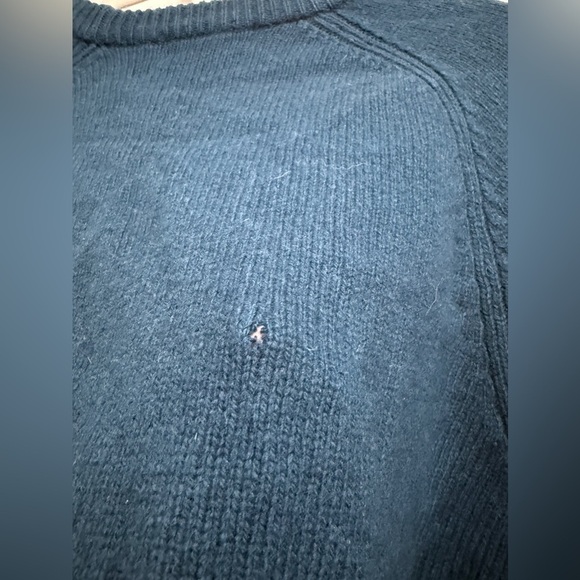 Vintage J. Crew 100% Wool Blue Crewneck Sweater Men's Large classic preppy Y2K - Picture 11 of 16